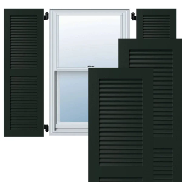 Ekena Millwork CWL18X077CGC 18x22W x 77x22H Exterior Composite Louvered Shutters (Per Pair) - Chrome Green