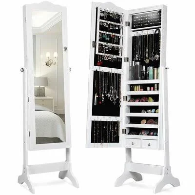 Lanagan Jewelry Armoire with Mirror Canora Grey