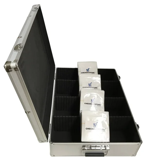 CheckOutStore Aluminum CD/DVD Storage Box (Holds 1000 Discs) Silver - 580 mm x 420 mm x 164 mm