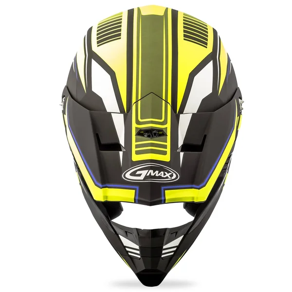 GMAX MX46 Uncle Helmet Large Black/Hi-Vis/Blue