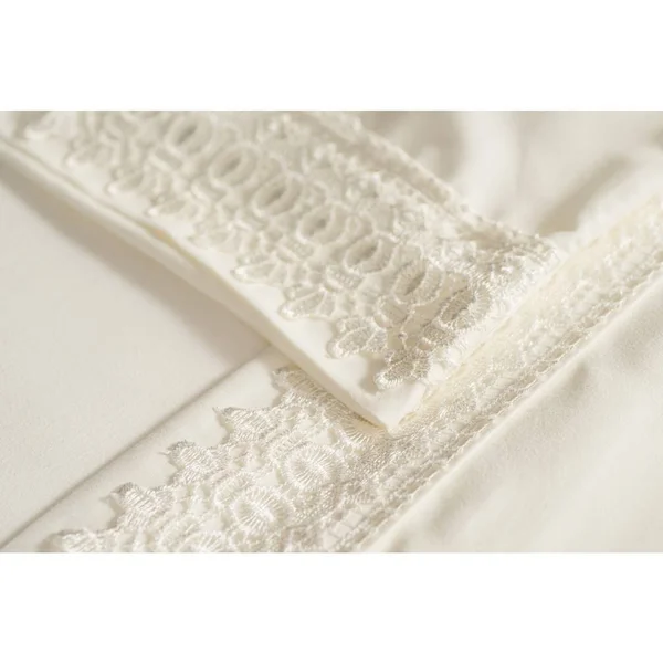 Southshore Fine Linens Vintage Crochet Lace Hem Extra Deep Pocket Sheet - Full - Taupe