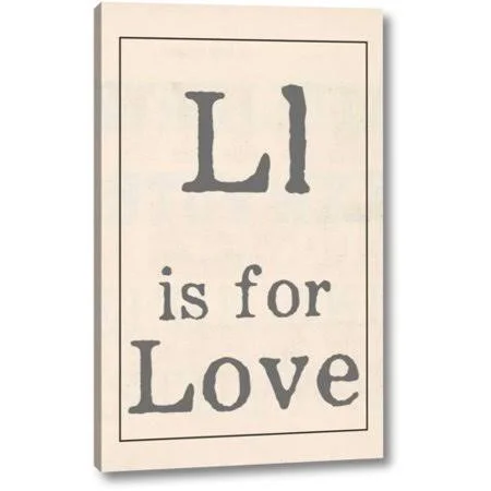Gracie Oaks 'L Is for Love' by Katie Doucette Giclee Art Print on Wrapped Canvas, Size: 24 inch H x 15 inch W x 1.5 inch D, Beig