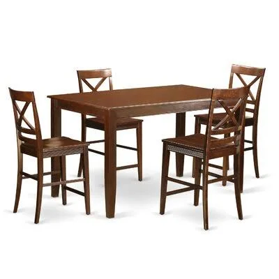 Agetina 7 - Piece Counter Height Rubber Solid Wood Dining Set Winston Porter Pieces Included: 5 Pieces: 1 Table, 4 Chairs