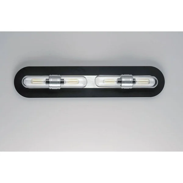Maxim Lighting 21704CLBKAL Dual 4-Light Bath Vanity in Black, Brushed Aluminum