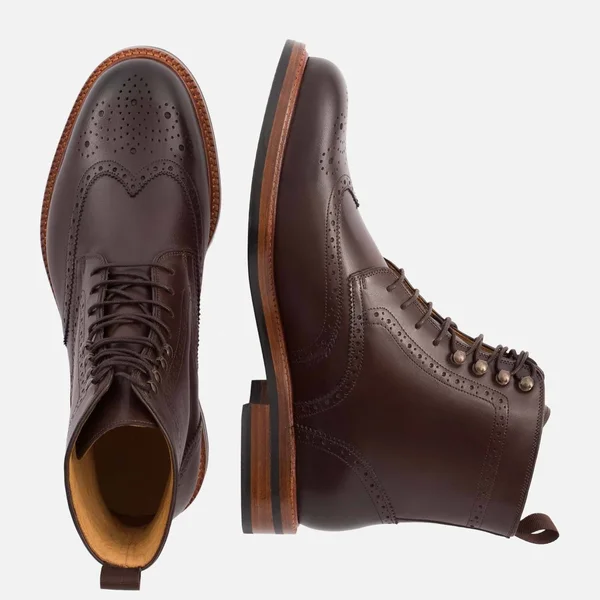 Beckett Simonon Nolan Brogue Boots - Brown, Size 8.5, Men's Boot