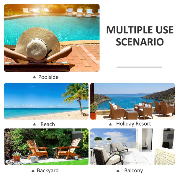 Outsunny 2-Piece Outdoor Patio Chaise Lounge Chair with 5-Level Adjustable backrest - Zippered Cushions & Modern Design