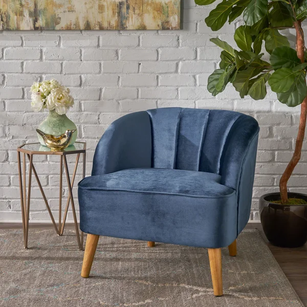 Scarlett Modern Velvet Club Chair - Seafoam Blue