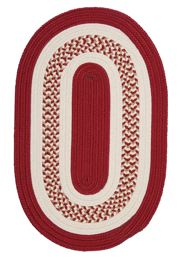 Colonial Mills Flowers Bay Red 4&x6& Oval Rug