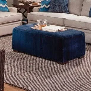 Campos 48.5x22 Rectangle Cocktail Ottoman Braxton Culler Body Fabric: Sage Green Performance Solid; 0307-54 - Leg Color: Java Fin