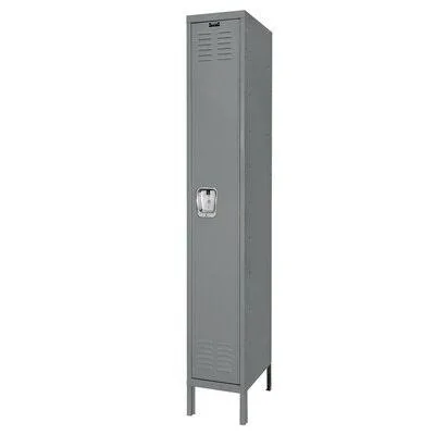 Premium 1 Tier 1 Wide School Locker Hallowell Size: 78x22 H x 18x22 W x 18x22 D, Color: Dark Gray