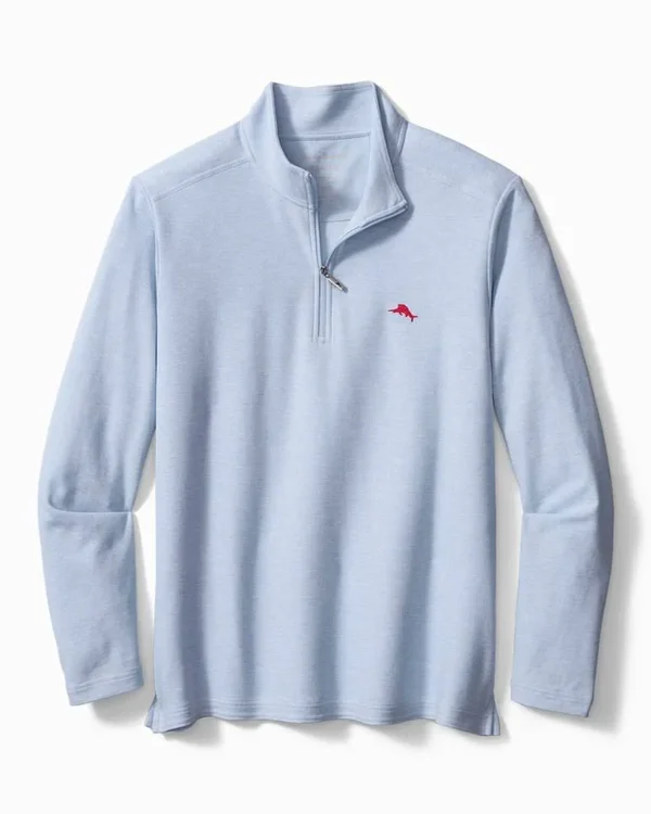Tommy Bahama Men's Emfielder Half-Zip - Light Sky Hthr - Size XXL