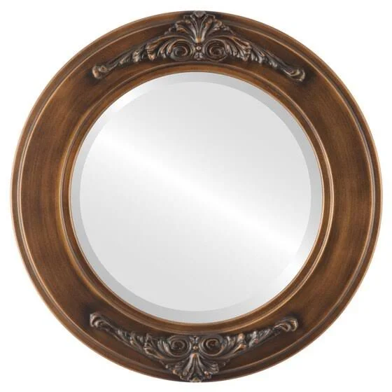 Ramino Framed Round Mirror - Sunset Gold