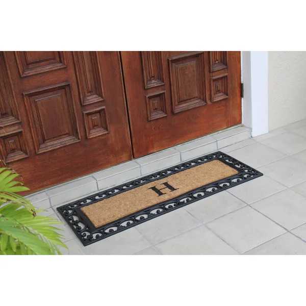 First Impression Myla Monogrammed Entry Doormat - Large Double Door