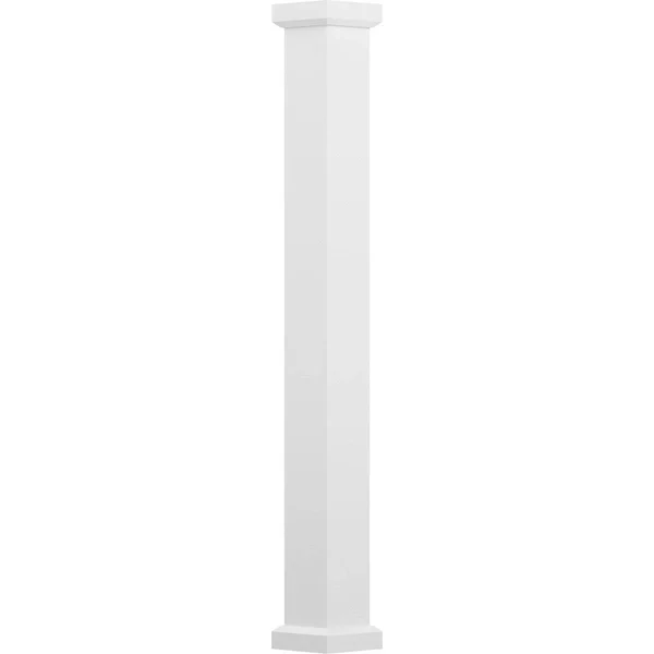 AFCO 8x22 x 9& Endura-Aluminum Empire Style Column - Square Shaft (FOR Post Wrap Installation), Non-Tapered, Primed, Ready for Pa