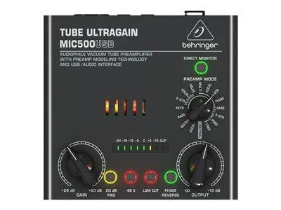 Behringer TUBE ULTRAGAIN MIC500USB - Preamplifier for vocal - tube