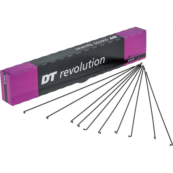 DT Swiss Revolution Black Spokes - 14 - 17 G \x3d 2, 1.5 mm (Box of 100)
