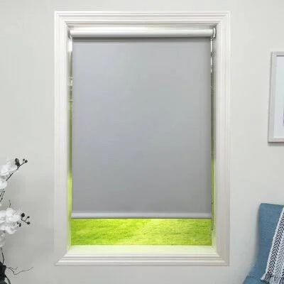 Light Gray Blackout Roller Shade Harbor Shades Width: 35.5