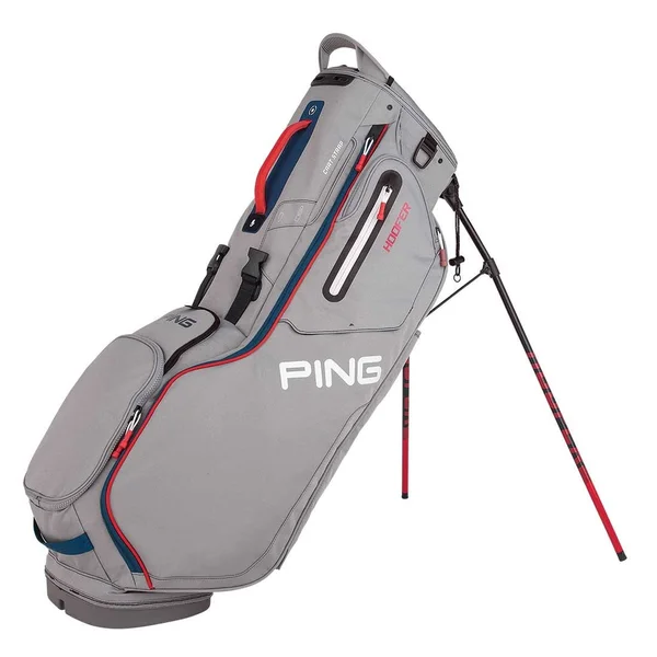 Ping Hoofer Stand Bag (Silver/Scarlet/Navy, 5-Way Top, 2020) Golf New