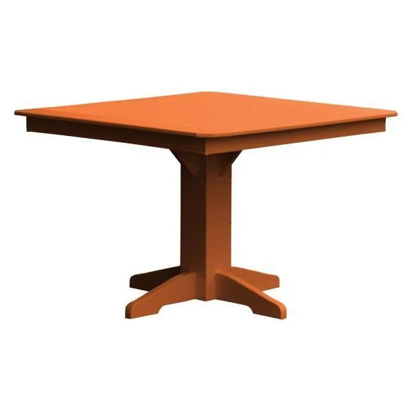 Recycled Plastic Square Dining Table 44x22 - Orange