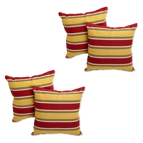 Blazing Needles 17-inch Indoor/ Outdoor Throw Pillows (Set of 4) - Valeda Blueberry