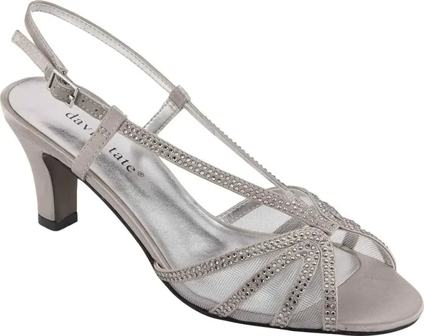 David Tate Refined Sandals Silver Satin 5 M