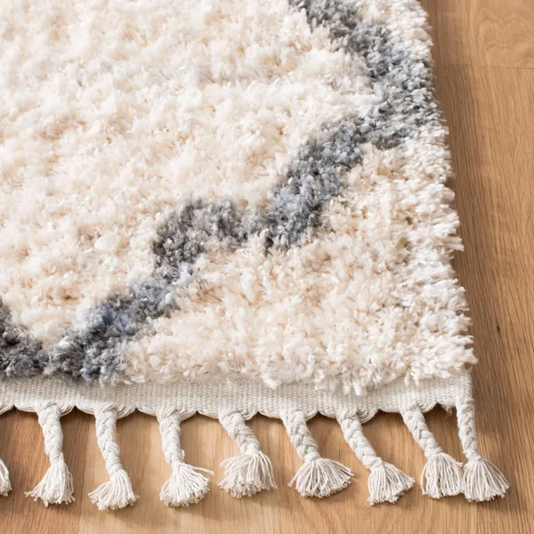 Safavieh Berber Fringe Shag 627 Area Rug - Cream, Grey, 6& x 9& Rectangle