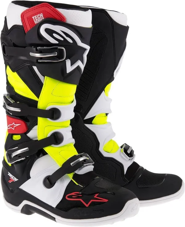 Alpinestars Tech 7 Boots - White/Red/Burgundy - 8