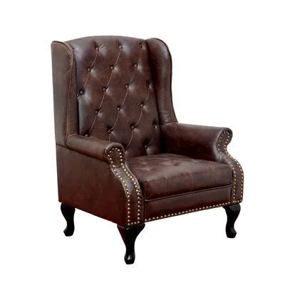 Marjorie 33x22 W Tufted Wingback Chair Canora Grey
