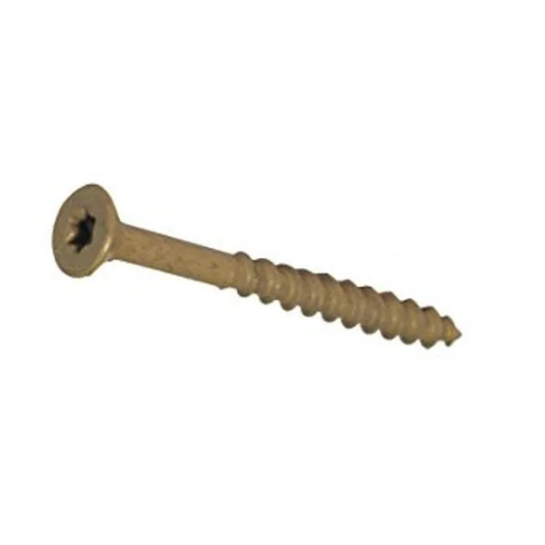 Grip Rite P312STTBK #10 x 3-1/2x22ch Exterior Star Drive Screws - Tan 25 lb Bucket