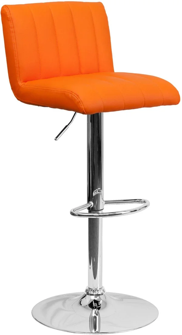 Flash Furniture Contemporary Adjustable Height Bar Stool, Orange