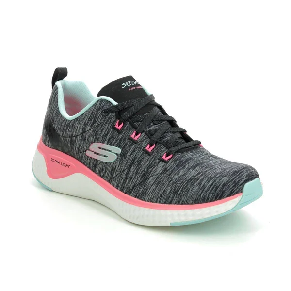 Skechers Solar Fuse Lace Black Womens Trainers 149026