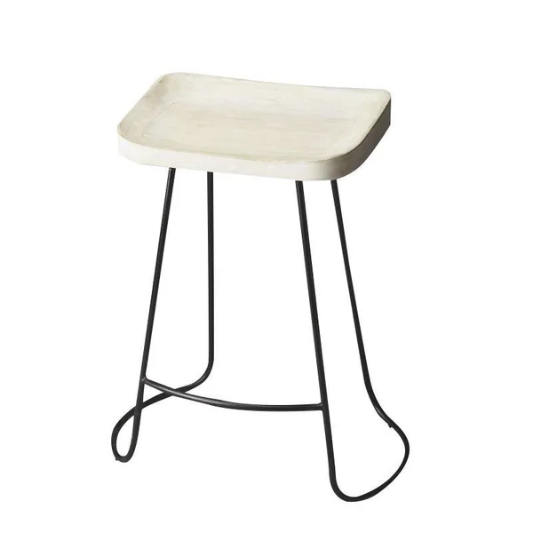 Beaumont Lane 24x22 Bar Stool in White and Black