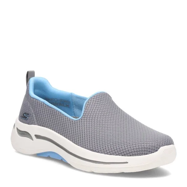 Women's Skechers GOwalk Arch Fit Grateful Slip on Sneaker - Adult, Size: 5, Gray/Blue