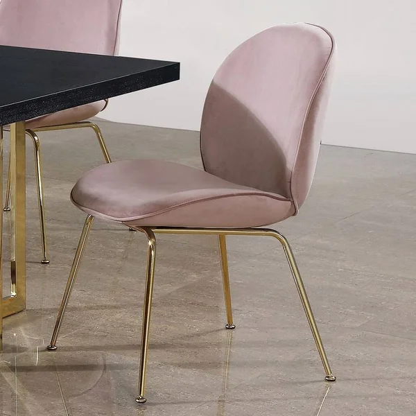 Meridian Furniture Paris Pink Velvet Dining Chair (Set of 2)
