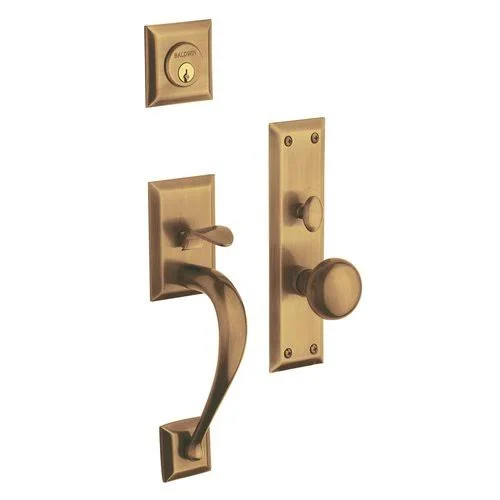 Baldwin 6571003DBLC Concord Double Cylinder Mortise Handleset Trim Set in Lifetime Polished Brass