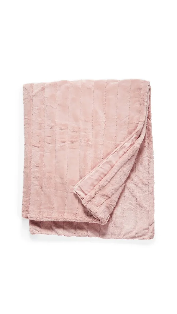Fabulous Furs Posh Faux Fur Throw - Blush