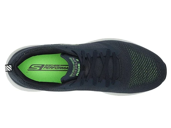 Skechers Men's GOrun Ride 8 Hyper Running Shoes, Navy, Green, 10.5