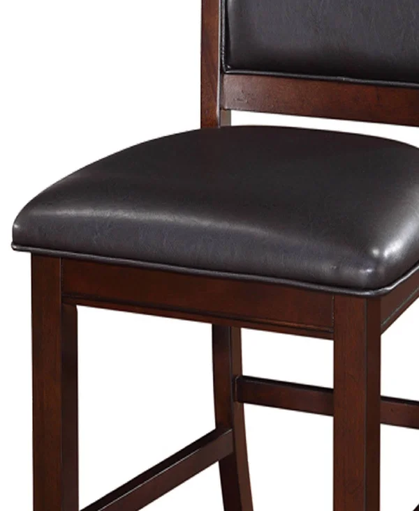 Wooden Armless High Chair Espresso Brown & Black Set of 2