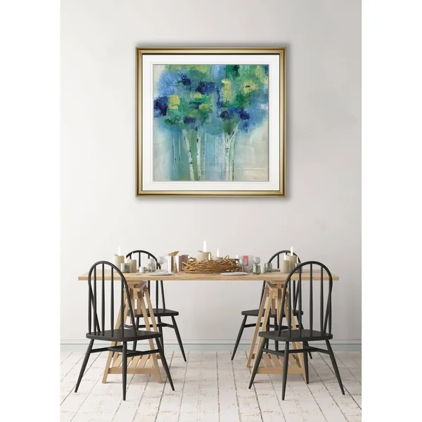 Birch in Blues -Framed Giclee Print - 32x32