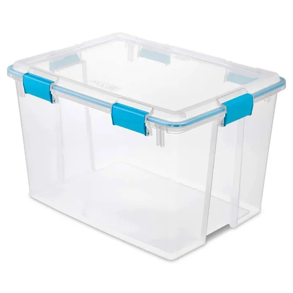 Sterilite 80 Quart Plastic Home Storage Gasket Box Container Clear 8 Pack