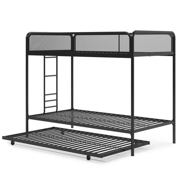 DHP 4299019 Triple Black Metal Bunk Bed Frame - Twin Size