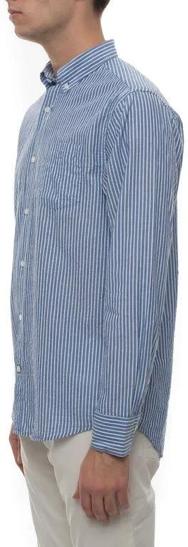 Gant Regular Fit Tech Prep Stripe Seersucker Shirt, Blue (S)