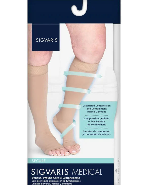 Sigvaris 552 Secure 20-30 mmHg Open Toe Thigh High, Beige, G3