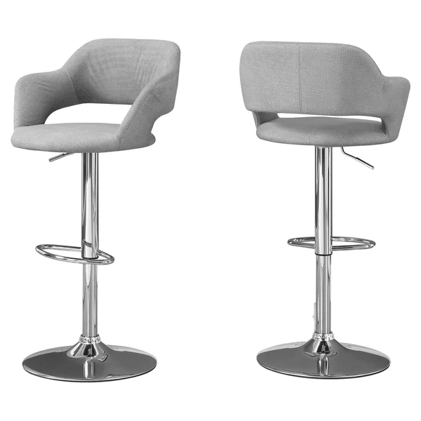 Barstool Metal Hydraulic Lift Adjustable Gray - EveryRoom