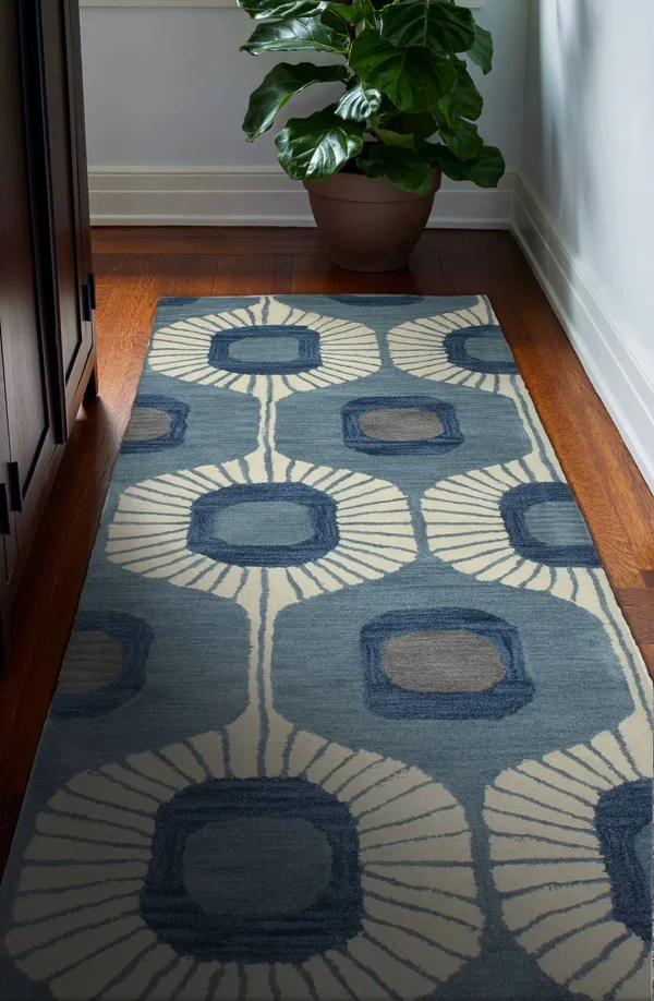 Bashian Chelsea ST103 Runner Rug, 2&6x22 x 8& - Light Blue