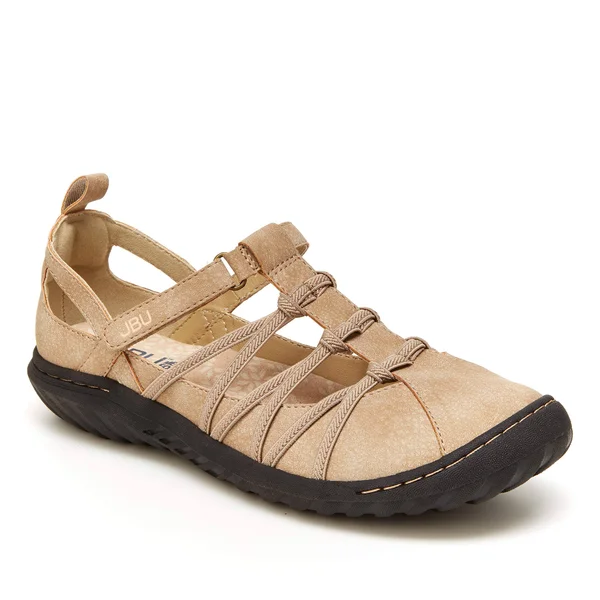 Women's Jambu JBU Juliet Vegan Closed Toe Sandal - Size: 7.5, Beige