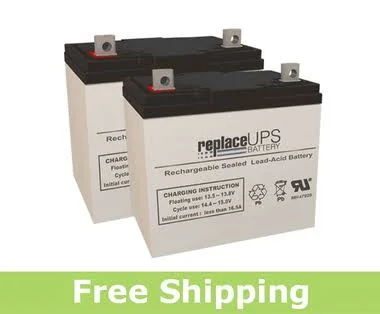 Pride Jazzy 600 Batteries (Set of 2) - 12V 55Ah SLA Battery - ReplaceUPSBattery