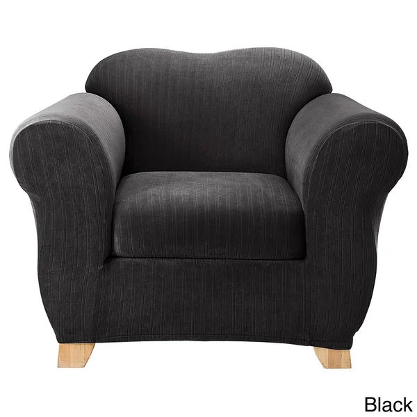 Sure Fit Stretch Pinstripe Chair Slipcover, Chocolate