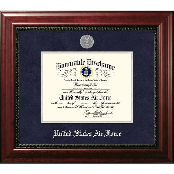 PATF Air Force Discharge Executive Picture Frame Size: 10x22 x 14x22