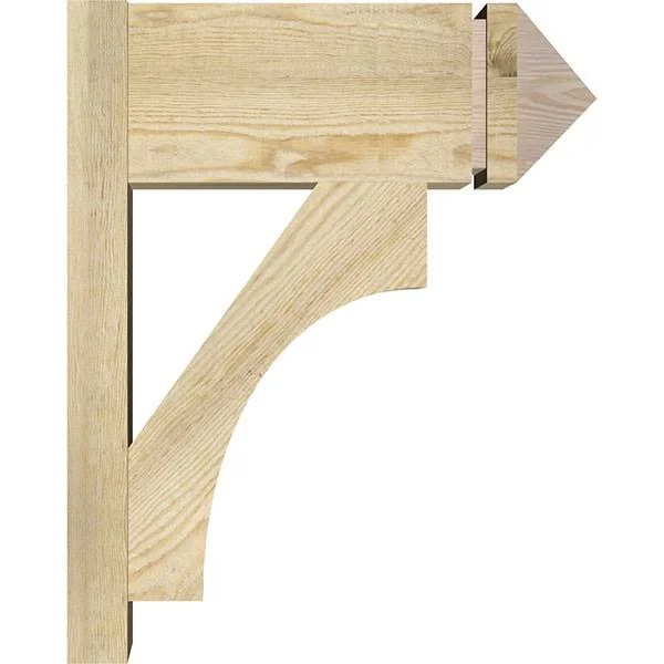 Ekena Millwork OUT08X18X22WTL03RDF 8x22W x 18x22D x 22x22H Westlake Rough Sawn Arts and Crafts Outlooker, Douglas Fir